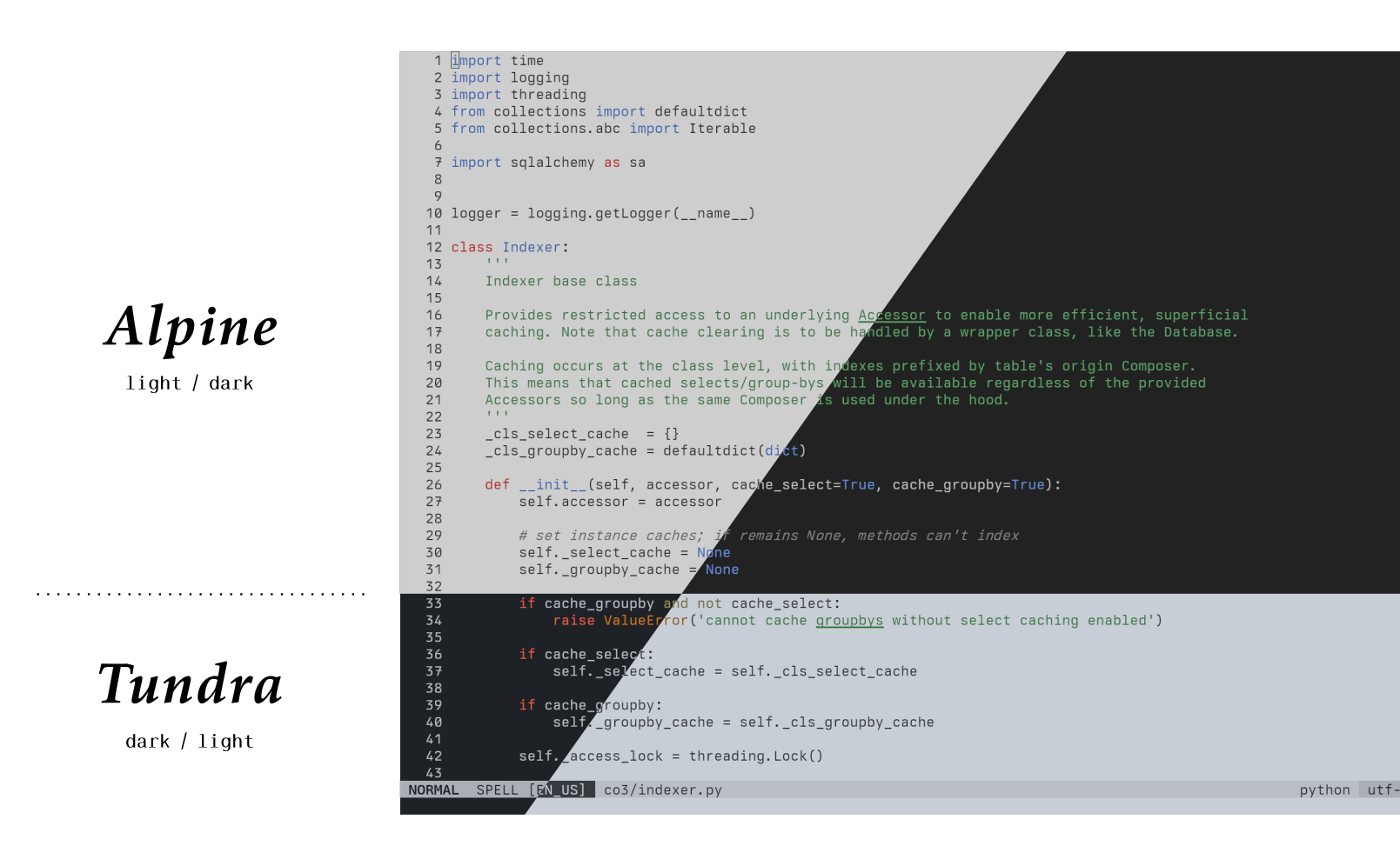Split view of Alpine and Tundra biomes